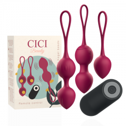 Cici beauty premium silicone 3 vibrating kegel beads remote control