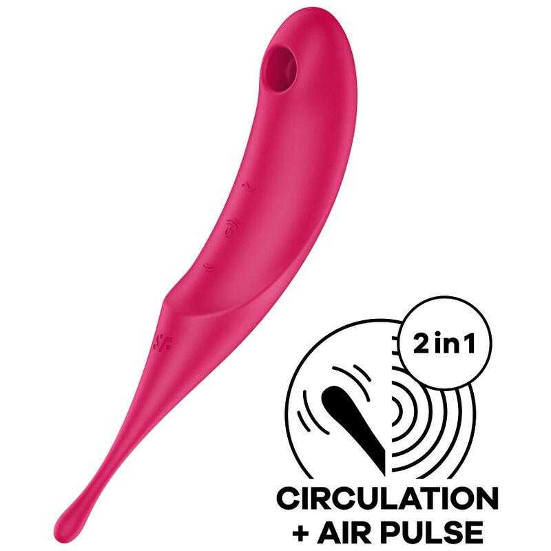 Satisfyer twirling pro estimulador y vibrador - rojo