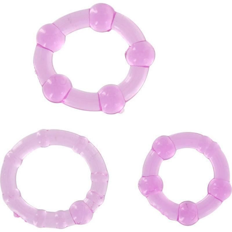 Sevencreations juego tres anillos pene lila