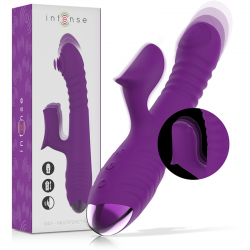 Intense - iggy vibrador multifunción recargable up & down con estimulador de clitoris morado