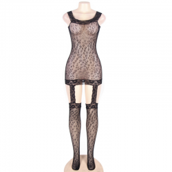 Queen lingerie bodystocking estilo leopardo s-l