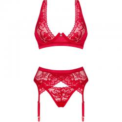 Obsessive - lacelove set tres piezas rojo xs/s