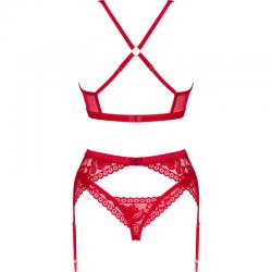 Obsessive - lacelove set tres piezas rojo xs/s