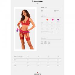 Obsessive - lacelove set tres piezas rojo xs/s