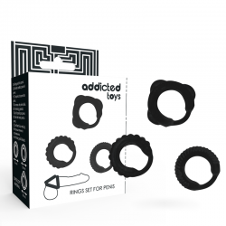 Addicted toys set 3 anillos pene negro