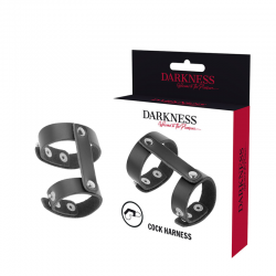 Darkness anillo pene y testiculos ajustable leather