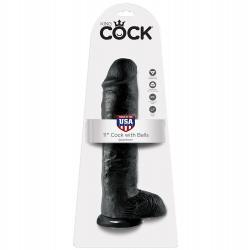 King cock 11" pene realistico negro 28 cm