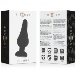 Intense anal plug pipo l silicone negro 13 cm