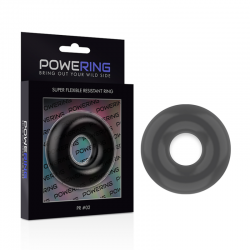 Powering super flexible y resistente anillo pene 4.5cm negro