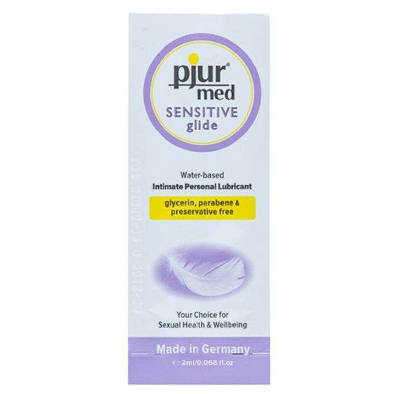 Pjur med sensitive glide lubricante base agua 2 ml