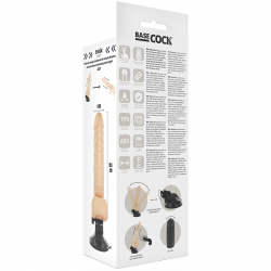 Basecock - vibrador realistico control remoto natural 18.5 cm