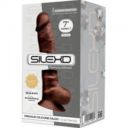 Silexd - modelo 1 pene realistico silicona premium silexpan marron 17.5 cm