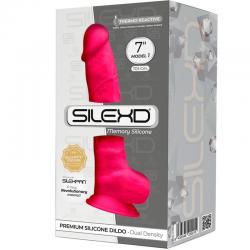 Silexd - modelo 1 pene realistico silicona premium silexpan fucsia 17.5 cm