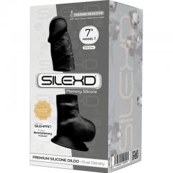 Silexd - modelo 1 pene realistico silicona premium silexpan negro 17.5 cm