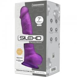 Silexd - modelo 1 pene realistico silicona premium silexpan violeta 17.5 cm