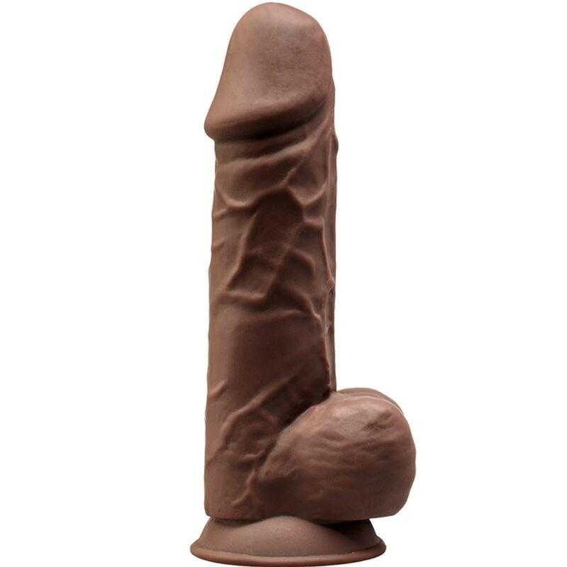 Silexd - modelo 1 pene realistico silicona premium silexpan marron 21.5 cm