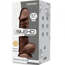 Silexd - modelo 1 pene realistico silicona premium silexpan marron 21.5 cm