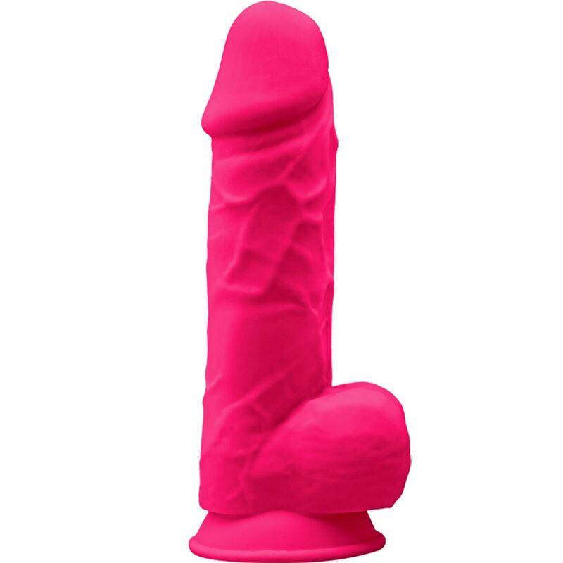 Silexd - modelo 1 pene realistico silicona premium silexpan fucsia 21.5 cm