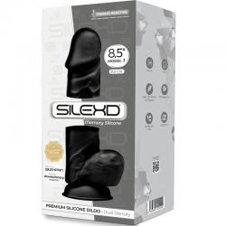 Silexd - modelo 1 pene realistico silicona premium silexpan negro 21.5 cm