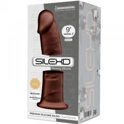 Silexd - modelo 2 pene realistico silicona premium silexpan marron 23 cm