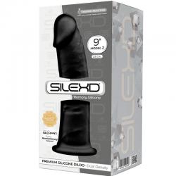 Silexd - modelo 2 pene realistico silicona premium silexpan negro 23 cm