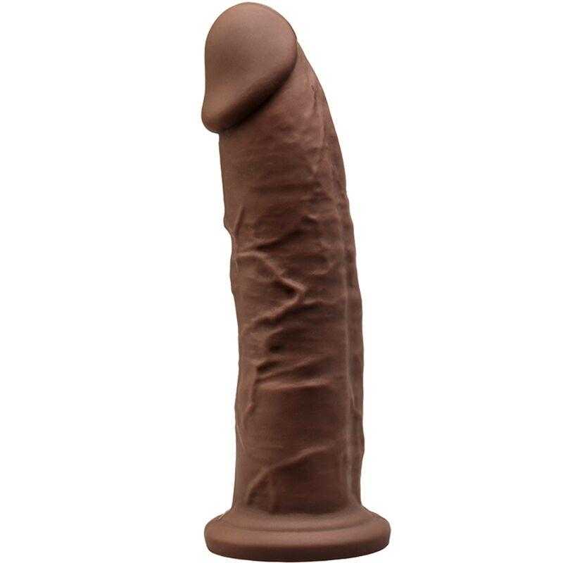 Silexd - modelo 2 pene realistico silicona premium silexpan marron 19 cm