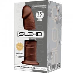 Silexd - modelo 2 pene realistico silicona premium silexpan marron 19 cm