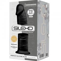 Silexd - modelo 2 pene realistico silicona premium silexpan negro 19 cm