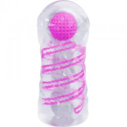 Pretty love - masturbador masculino fantasy espiral interna y bolas transparente