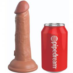 King cock elite - dildo realistico vibrador & silicona 15.2 cm caramelo