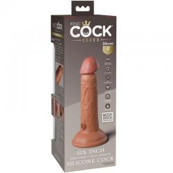 King cock elite - dildo realistico vibrador & silicona 15.2 cm caramelo