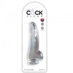 King cock clear - dildo con testiculos 15.2 cm transparente