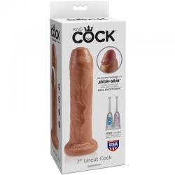 King cock - pene realistico con prepucio 17.8 cm caramelo