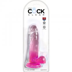 King cock clear - pene realistico con testiculos 15.2 cm rosa