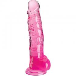 King cock clear - pene realistico con testiculos 16.5 cm rosa