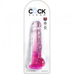 King cock clear - pene realistico con testiculos 16.5 cm rosa