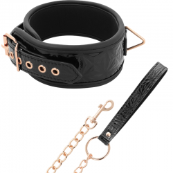 Begme - black edition collar cuero vegano con forro de neopreno