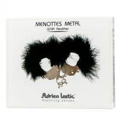 Adrien lastic - esposas metal con plumas negro