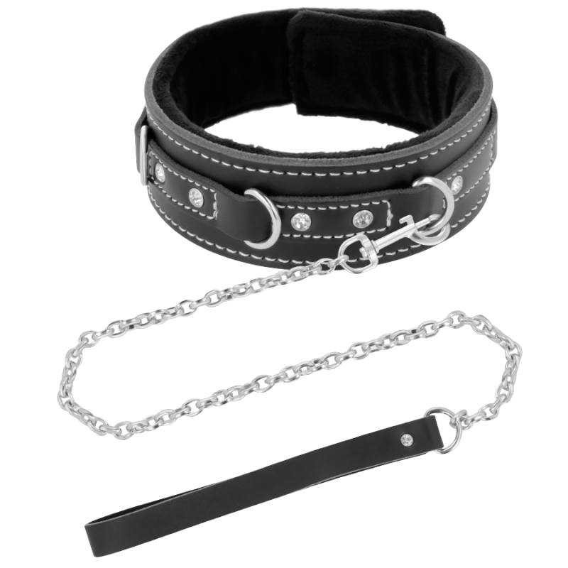 Darkness - collar leather con correa alta calidad