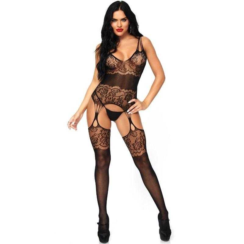 Leg avenue bodystocking tirantes espalda talla unica