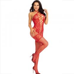 Leg avenue - bodystocking cuello halter red corazones rojo