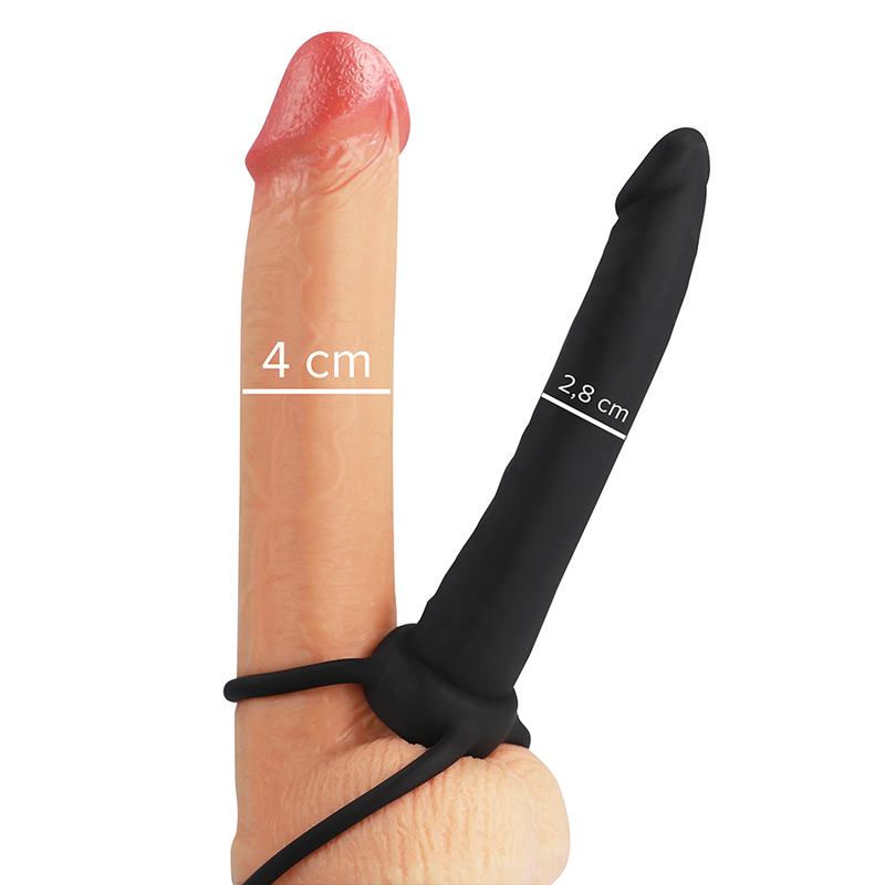 Mythology - cobi onyx dildo anal con anillos para pene y testículos 13 cm