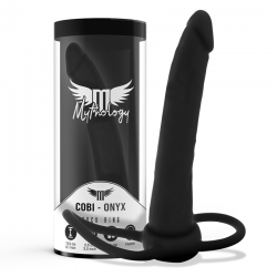 Mythology - cobi onyx dildo anal con anillos para pene y testículos 13 cm