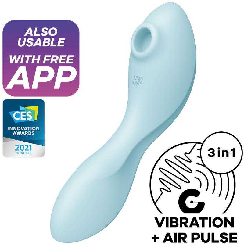 Satisfyer curvy trinity 5 estimulador y vibrador app - azul