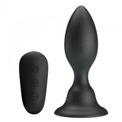 Mr play - plug anal con vibracion negro control remoto