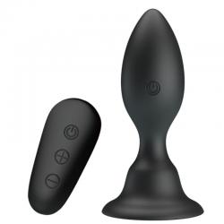 Mr play - plug anal con vibracion negro control remoto