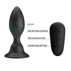 Mr play - plug anal con vibracion negro control remoto