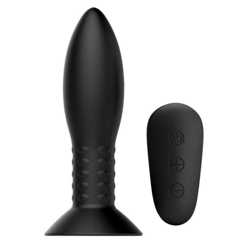 Mr play - plug con bolas rotadoras negro control remoto