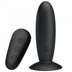 Mr play - plug anal con vibracion negro control remoto