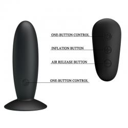 Mr play - plug anal con vibracion negro control remoto